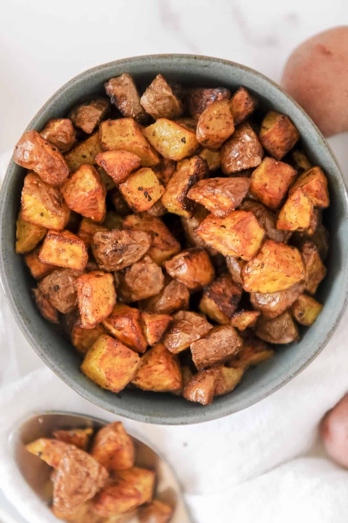 bowl of diced air fryer breakfast potatoes